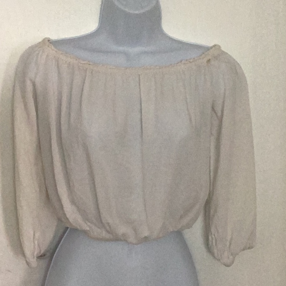 Elegant Cream Off-Shoulder Women's Top